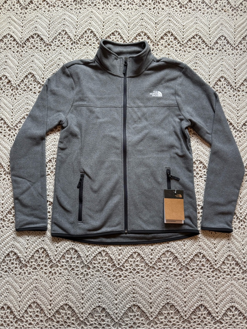 NWT The North Face Women Charcoal Gray Full-Zip Lightweight Fleece Jacket Small